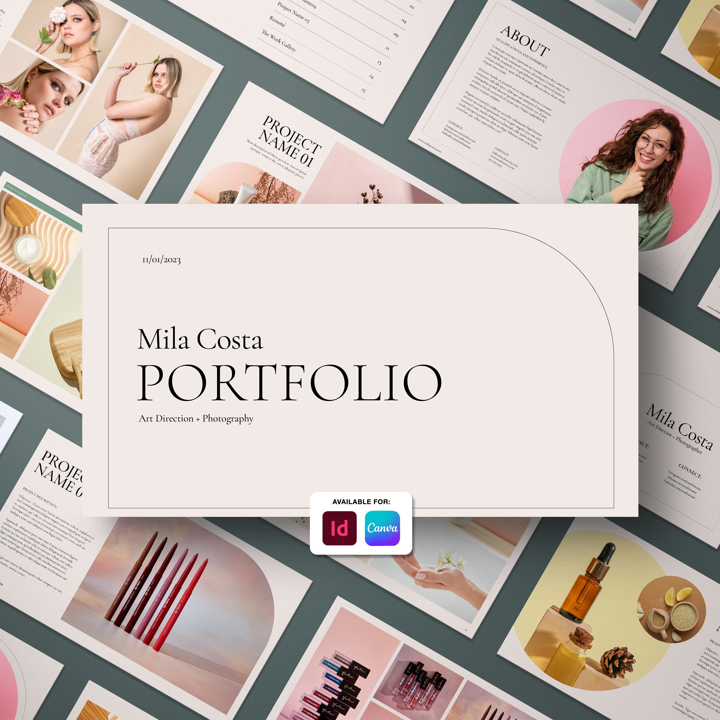 Arches Creative Portfolio Template: Canva & Indesign Presentation - Etsy