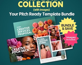 Flora Canva Template Bundle: Pitch Deck, Pricing, Portfolio (WITH IMAGES)