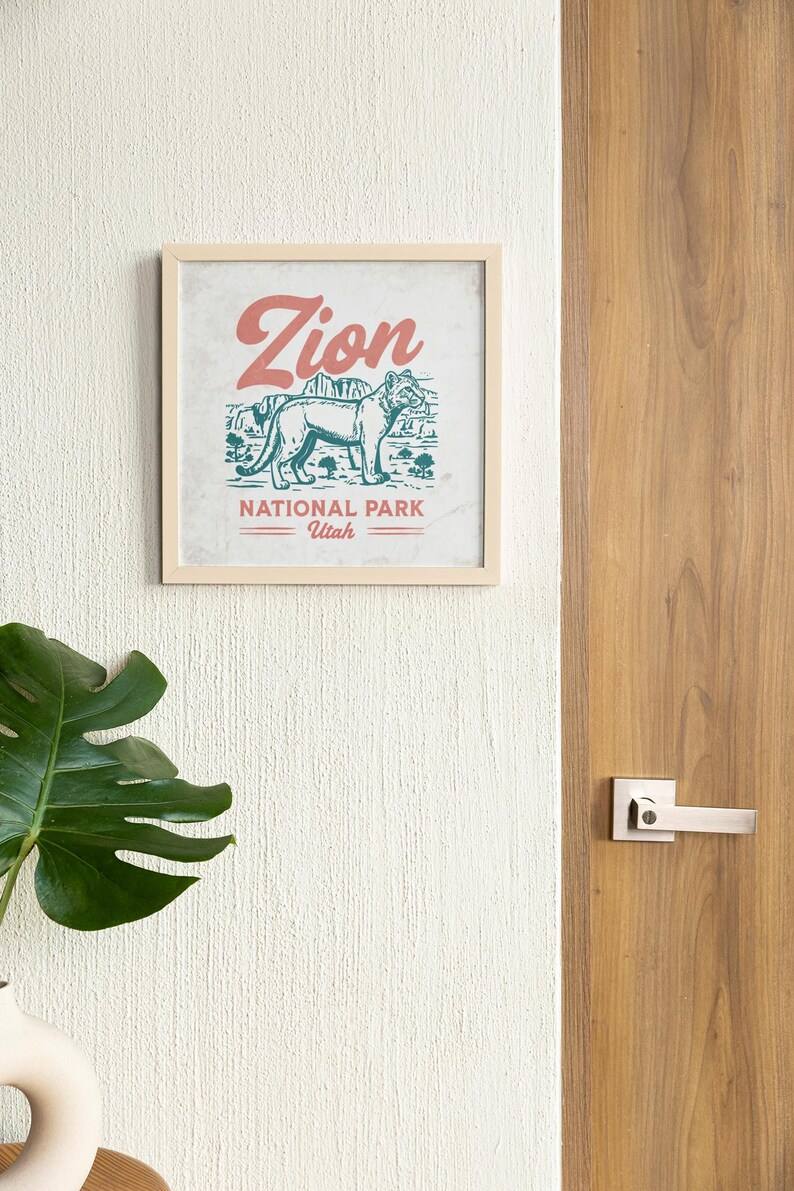 Zion National Park Poster Utah Nature Wall Art Scenic Canyon Landscape