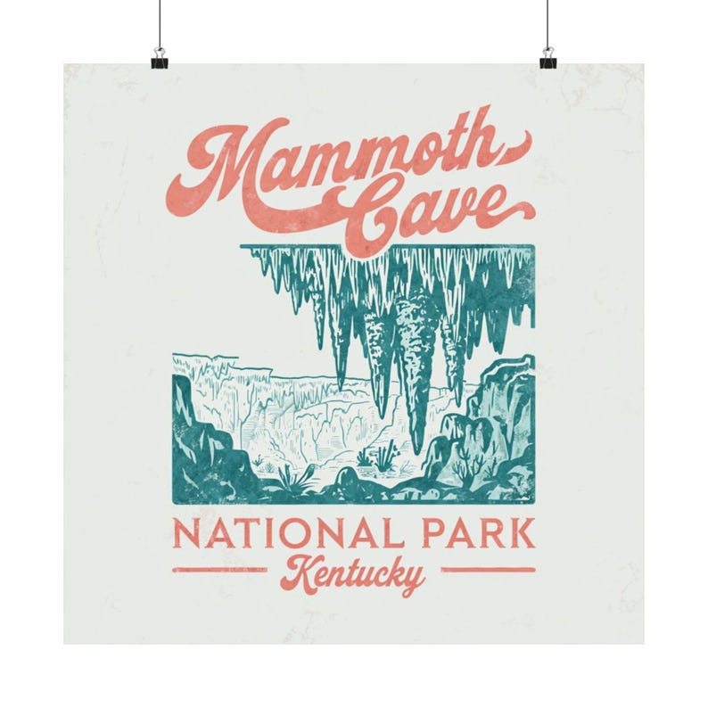 Mammoth Cave National Park Poster Kentucky Nature Wall Art Scenic Cave