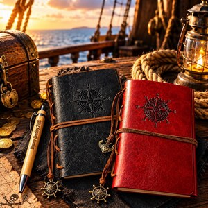 Pirate spiral notebook/Journal with customized Pen- Fish Extender- Pixie Dust- Gifts- Cruise