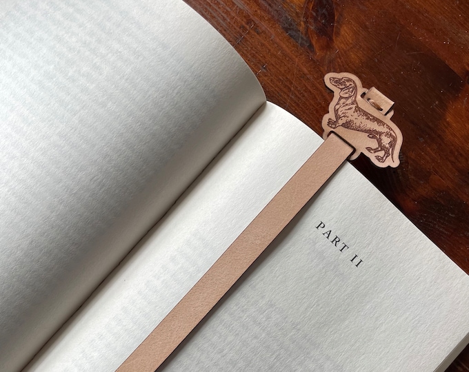 Dachshund Leather Bookmark | Dog bookmark | Handmade | Weiner dog | Dog mom gift
