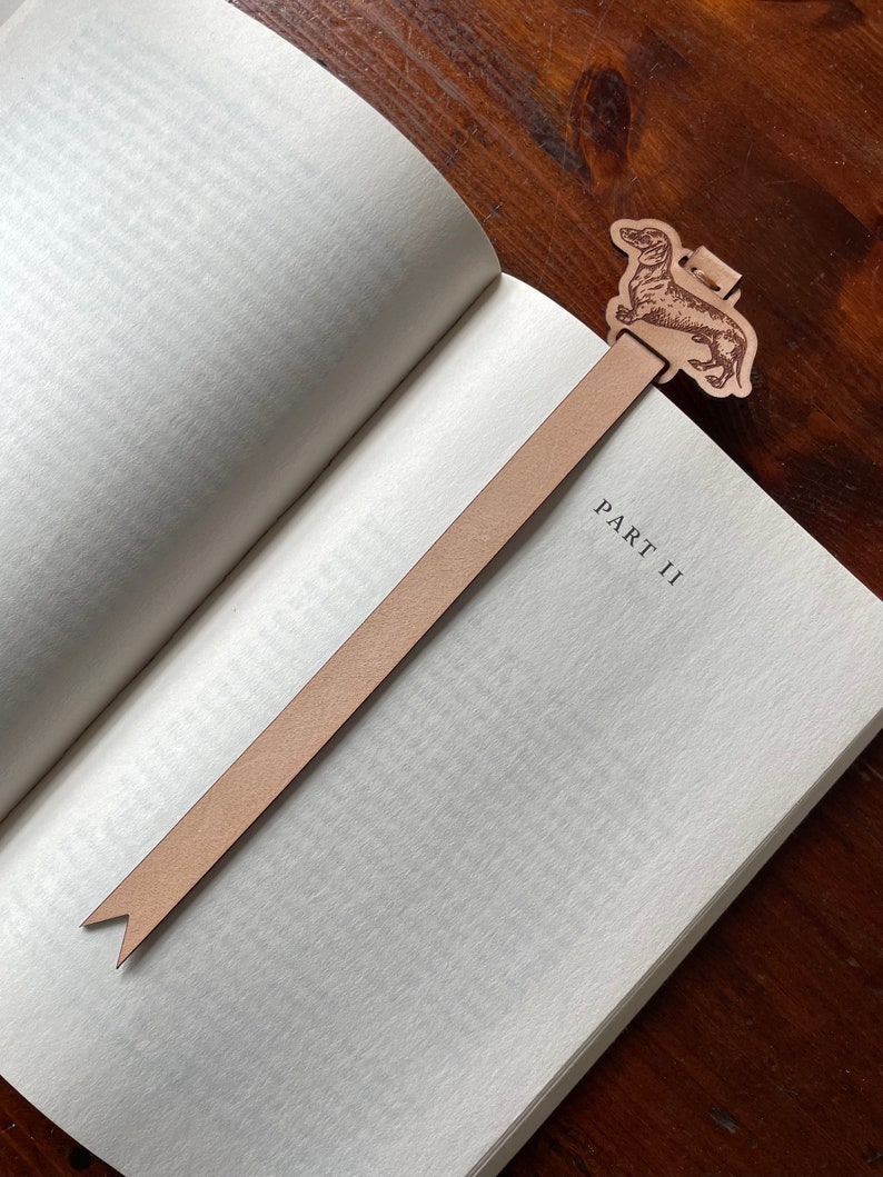 Dachshund Leather Bookmark Unique Gift Leather Bookmark Dog Bookmark