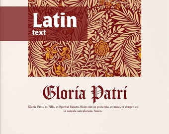 Gloria Patri - Gloria Be oración latina, cartel católico, arte de la pared católica, decoración del hogar católico, regalo de RICA, regalo de Navidad católico