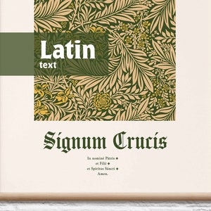 Signum Crucis - Sign of the Cross Latin prayer, Catholic poster, Catholic wall art, Catholic home decor, RCIA gift, Catholic Christmas gift
