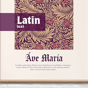 Ave Maria - Hail Mary Latin Catholic prayer, Catholic poster, Catholic wall art, Catholic home decor, RCIA gift, Catholic Christmas gift