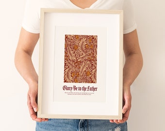 Gloria al Padre Inglés imprimible / Arte digital católico / Decoración católica del hogar / Arte católico para comedor / Regalo católico