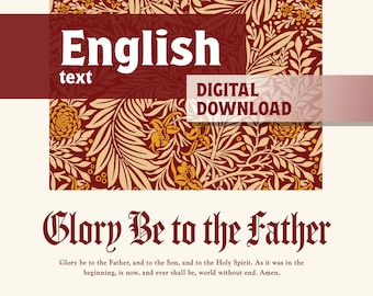 Gloria al Padre - Oración católica en inglés digital imprimible, arte de la pared católica, decoración del hogar católico, regalo de RICA, regalo de bautismo