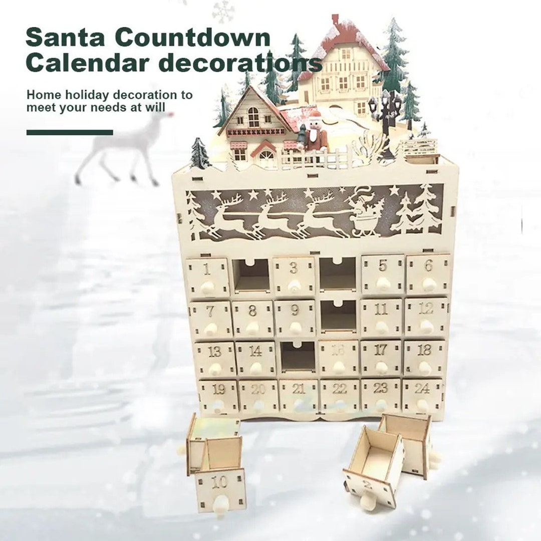 Wooden Advent Calendar. DIY Light up Advent Calendar. Fill Etsy
