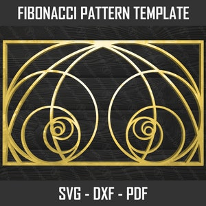 Fibonacci Sequence Vector Design, Golden Ratio Pattern Laser Cut DXF, Wall Decor Design, SVG Cutting Files, Digital PDF For Lasercutting,