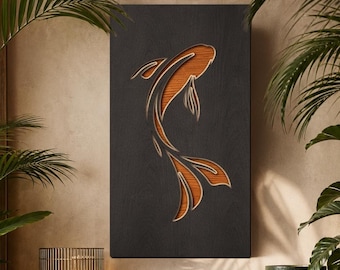 Koi Fish SVG – Layered Laser Cut File for Cricut & Glowforge