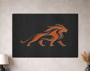 Layered Lion SVG PDF DXF – 3 Layer Cat Design for Laser Cutting | Wooden Wall Art | Layered Paper Cut Design
