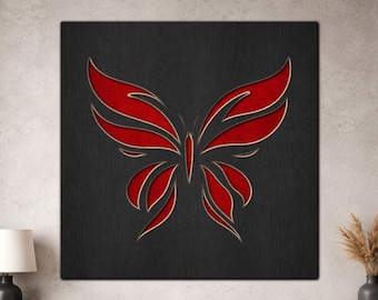 3D Multi Layer Butterfly SVG PDF DXF – 3 Layer Design for Laser Cutting | Wooden Wall Art | Layered Paper cut art Design Silhouette