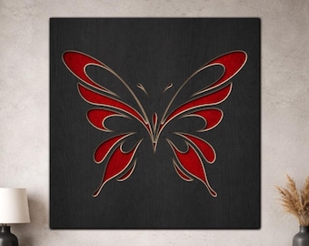3D Multi Layer Butterfly SVG PDF DXF – 3 Layer Design for Laser Cutting | Wooden Wall Art | Layered Paper cut art Design Silhouette