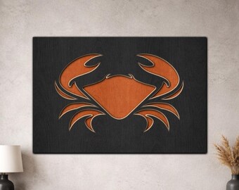 Multilayer Crab SVG PDF DXF – 3 Layer Fishes Design for Laser Cutting | Wooden Fish Wall Art | Layered Wood Design