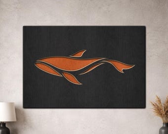 Multilayer Whale SVG PDF DXF – 3 Layer Fishes Design for Laser Cutting | Wooden Fish Wall Art | Layered Wood Design