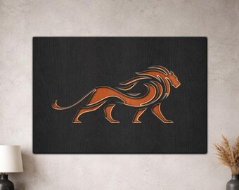 Layered Lion SVG PDF DXF – 3 Layer Cat Design for Laser Cutting | Wooden Wall Art | Layered Paper Cut Design
