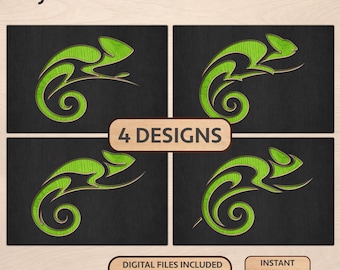 Chameleon Bundle SVG – 4 Layered Chameleon Designs for Laser Cutting, Cricut & Wall Art
