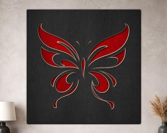 3D Multi Layer Butterfly SVG PDF DXF – 3 Layer Design for Laser Cutting | Wooden Wall Art | Layered Paper cut art Design Silhouette