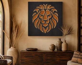 Lion Nursery SVG, Cute Lion Layered Wall Art, Baby Safari Laser Cut File, Glowforge Cricut Download, Kids Room Decor