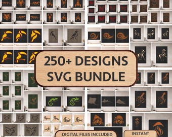 250 Animal Wall Art SVG Bundle | Laser Cut SVG Files | Cricut Animal Bundle | Mega Animal SVG Pack | Wildlife Wall Decor | Instant Download