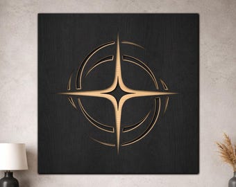 Modern Compass Rose SVG, 3 Layer Nautical Star Laser Cut File, Minimal Coastal Wall Art, Digital Download
