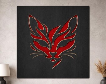 Multilayer Cat  Wall Art SVG PDF DXF – 3 Layer Cat Designs for Laser Cutting | Wooden Cat Decor | Layered Wood Design