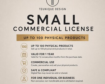 Small Commercial License for Digital Designs – Up to 100 Physical Products