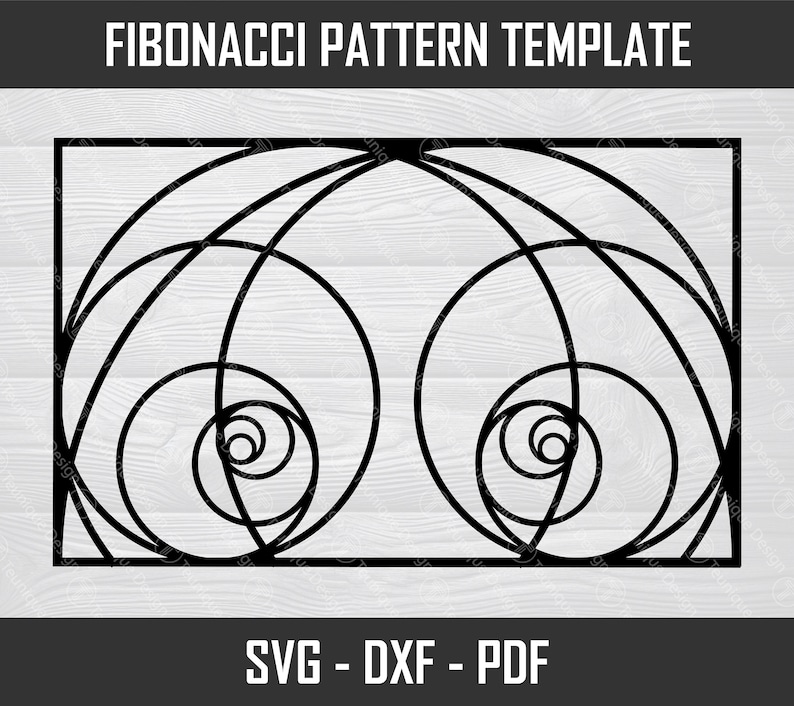 Fibonacci Sequence Vector Design, Golden Ratio Pattern Laser Cut DXF ...