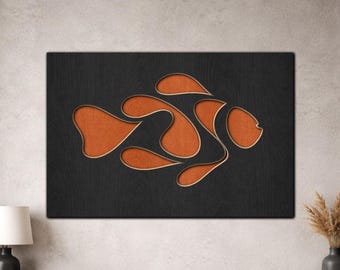 Multilayer Fish SVG PDF DXF – 3 Layer Fishes Design for Laser Cutting | Wooden Fish Wall Art | Layered Wood Design
