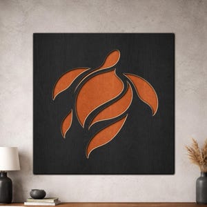 Layered Turtle SVG PDF DXF – 3 Layer Fishes Design for Laser Cutting | Wooden Sea Wall Art | Layered Wall art Design