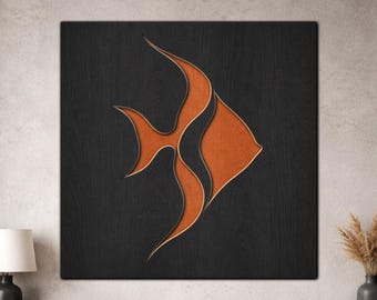 Multilayer Fish SVG PDF DXF – 3 Layer Fishes Design for Laser Cutting | Wooden Fish Wall Art | Layered Wood Design