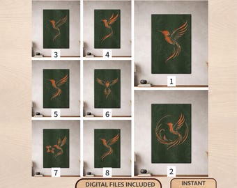 Hummingbird Bundle SVG – 8 Layered Bird Designs for Laser Cutting, Cricut & Wood Wall Art