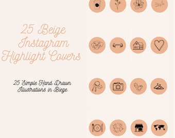 25 Beige Instagram Highlight Covers| Instagram Story Highlight Icons| Aesthetic IG Highlights