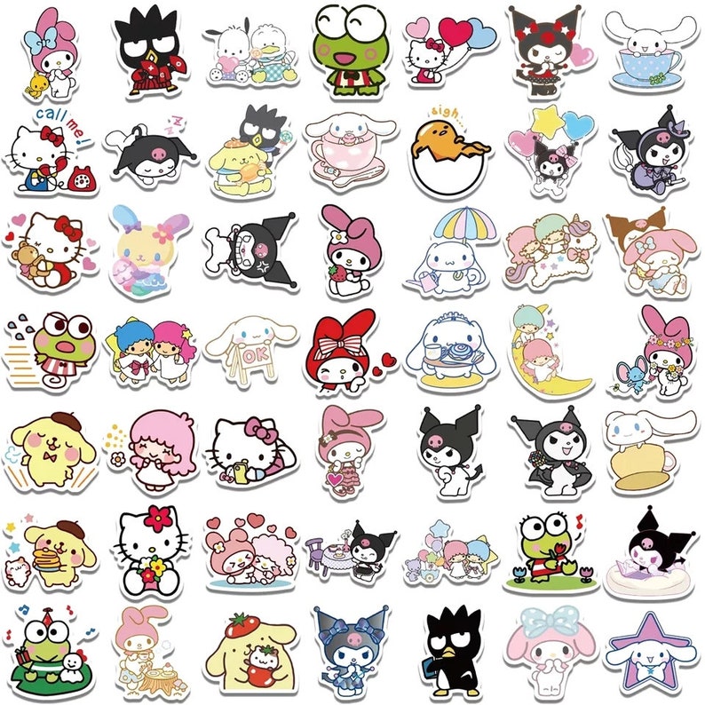 Hello kitty, pegatinas mixtas de dibujos animados de Sanrio, 50/100 Uds ...