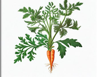 CUDDLING CAROTTS téléchargement numérique oeuvre - botanique, dessin, traditionnel, illustration, légumes, jardinage