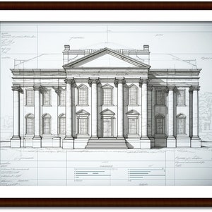 GEORGIAN digital download artwork - architectural blueprint, sketch, design, classicism, antique style