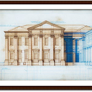GEORGIAN II digital download artwork - architectural blueprint, sketch, design, georgian classic, antique style