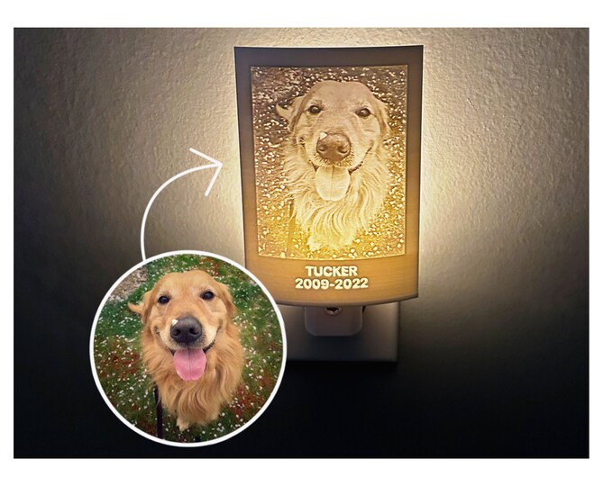 Personalized Pet Memorial Light Dog Mom Gift Custom Night Light Pet Memorial Gift Pet Loss Night