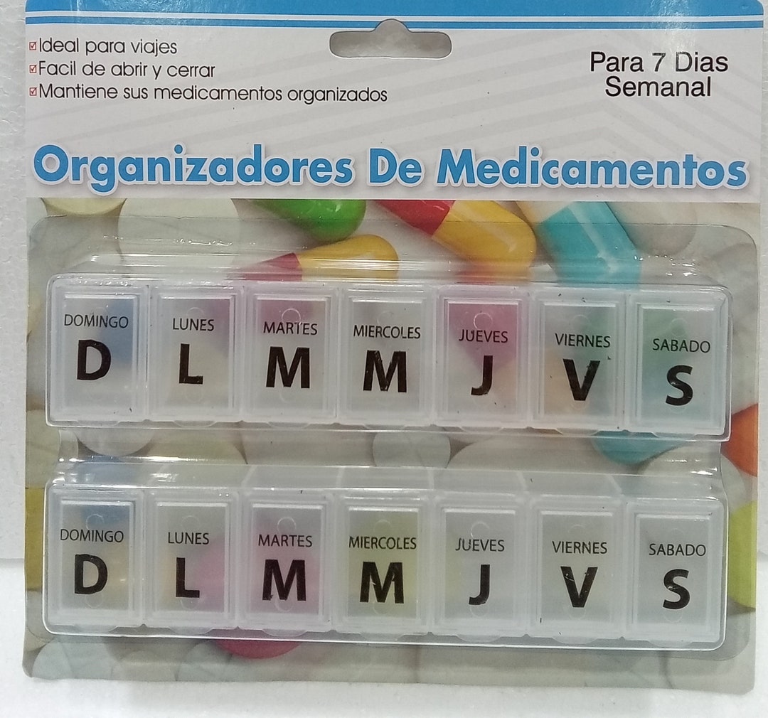 Pill Case 7 Day Spanish Language Etsy