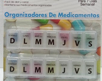 Pill case 7 day spanish language