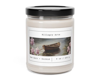 Vintage Art Sea Salt + Orchid Scented Soy Candle, 9oz