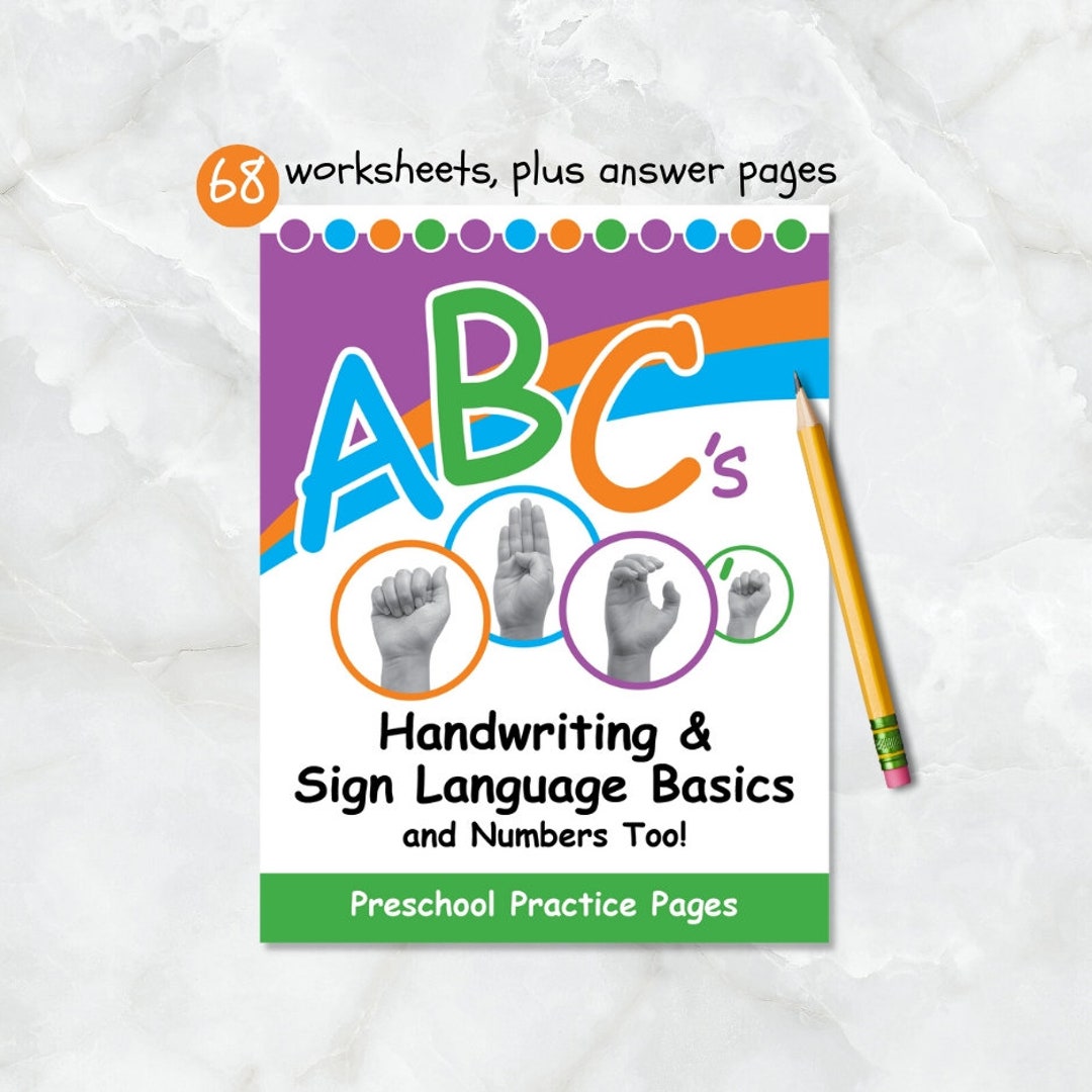 Alphabet and Sign Language for Beginners Preschool Practice Pages - Etsy