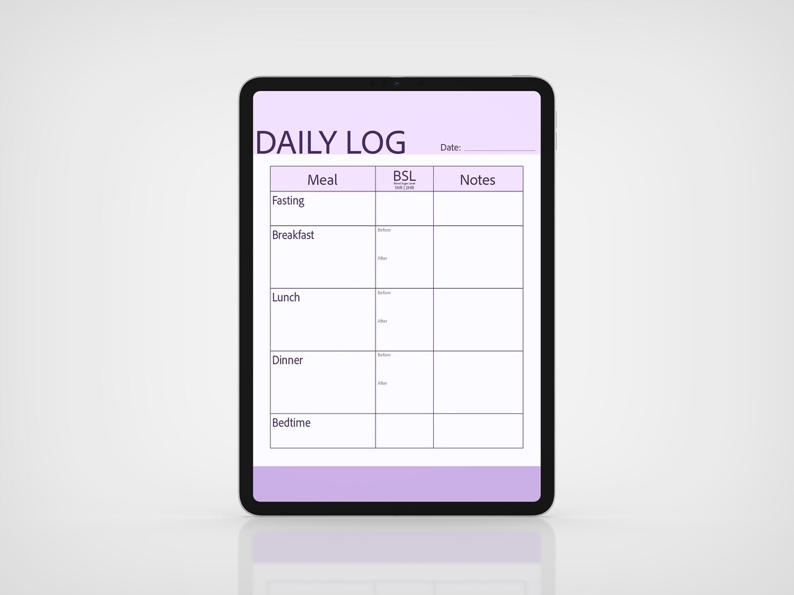 Diabetes Journal Printable US Letter/a4 Size Blood Sugar Tracker ...