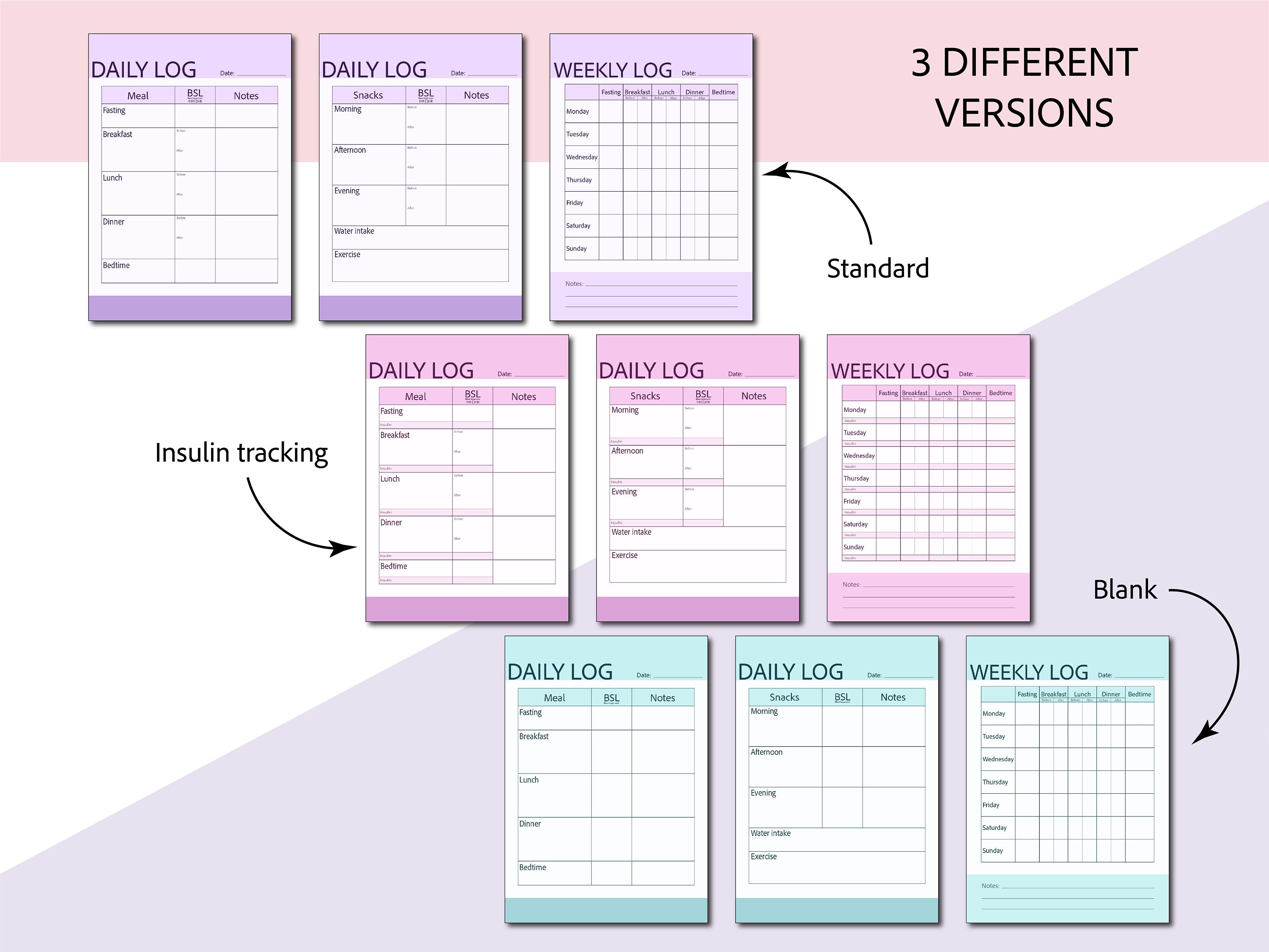 Diabetes Journal | Printable | US Letter/a4 Size | Blood Sugar Tracker ...