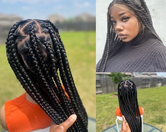 Full Lace Wig,box Braid Wig, Jumbo Box Braided Wig,braid Wig, Wig for ...