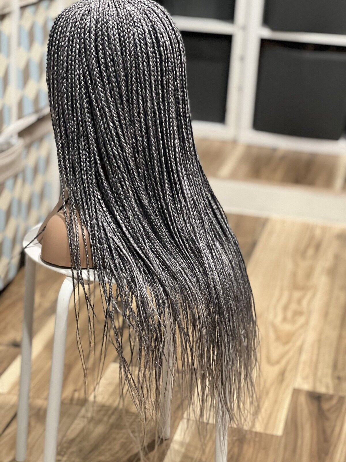 Gray Braided Cornrow Wig - Etsy