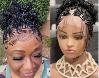 Bun Cornrow Braided Wig