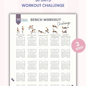 Bench Workout Chart Etsy