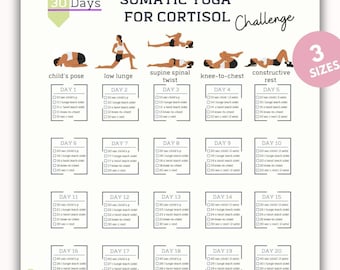 Somatic Yoga For Cortisol Challenge| Somatic Exercise  | Stress Hormone | Stress & Nervous System Reset| PDF| Digital Download|A4-USL-PS